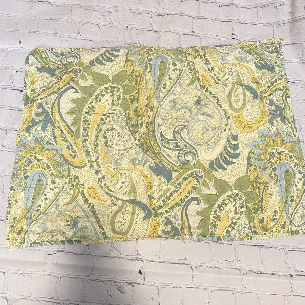 Pottery Barn floral paisley cotton standard shams